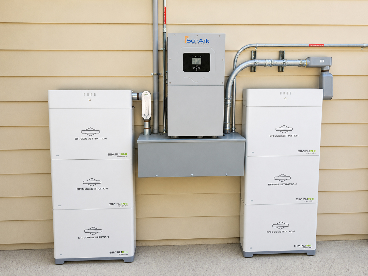 Actual ABC Solar installation with Sol-Ark inverter and Briggs & Stratton SimpliPHI batteries