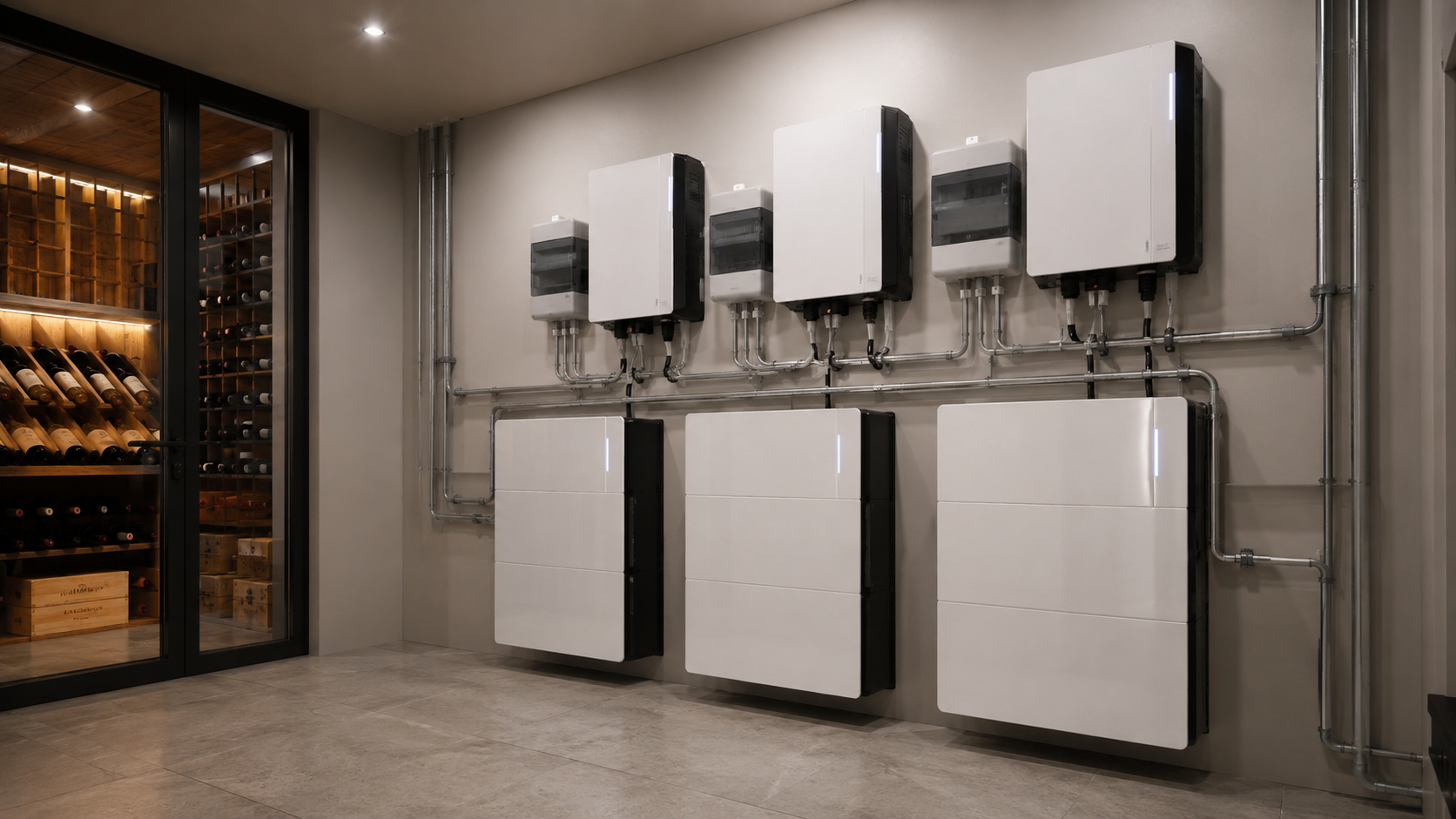 Clean solar battery and inverter installation