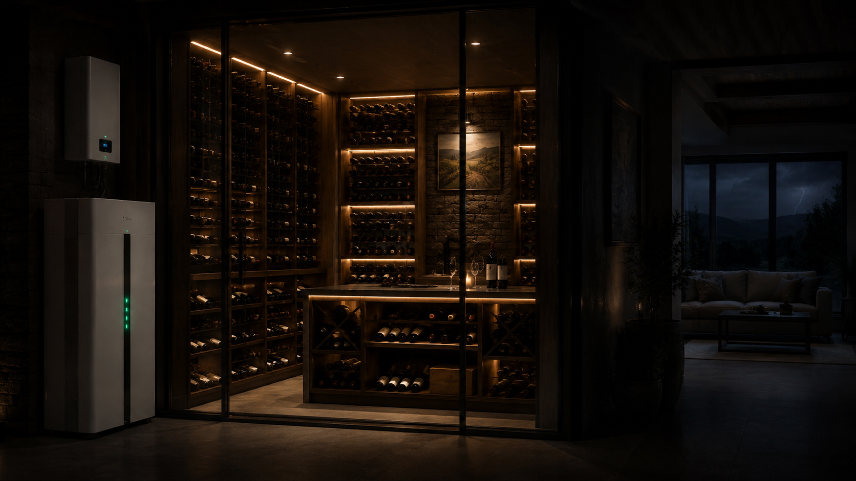 Wine cellar protected during a power outage