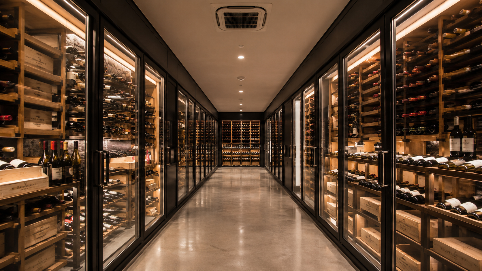 Climate-controlled wine storage facility